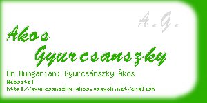 akos gyurcsanszky business card
