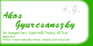 akos gyurcsanszky business card